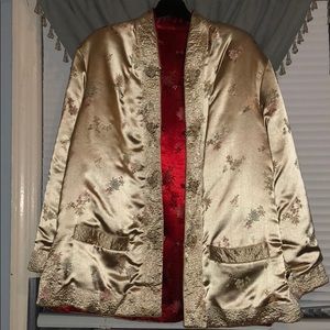 Chinese traditional silk coat reversible